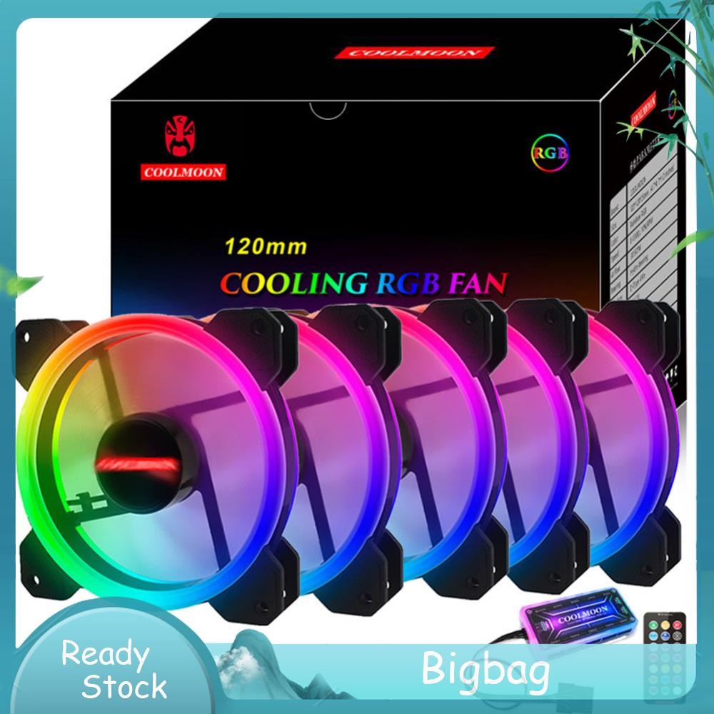 [bigbag.ph] COOLMOON 12cm Small 6 Pin RGB PC Case Cooling Fan Cooler ...