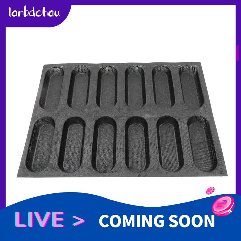 12 Holes Silicone Baguette PanNonStick Perforated French Bread Pan