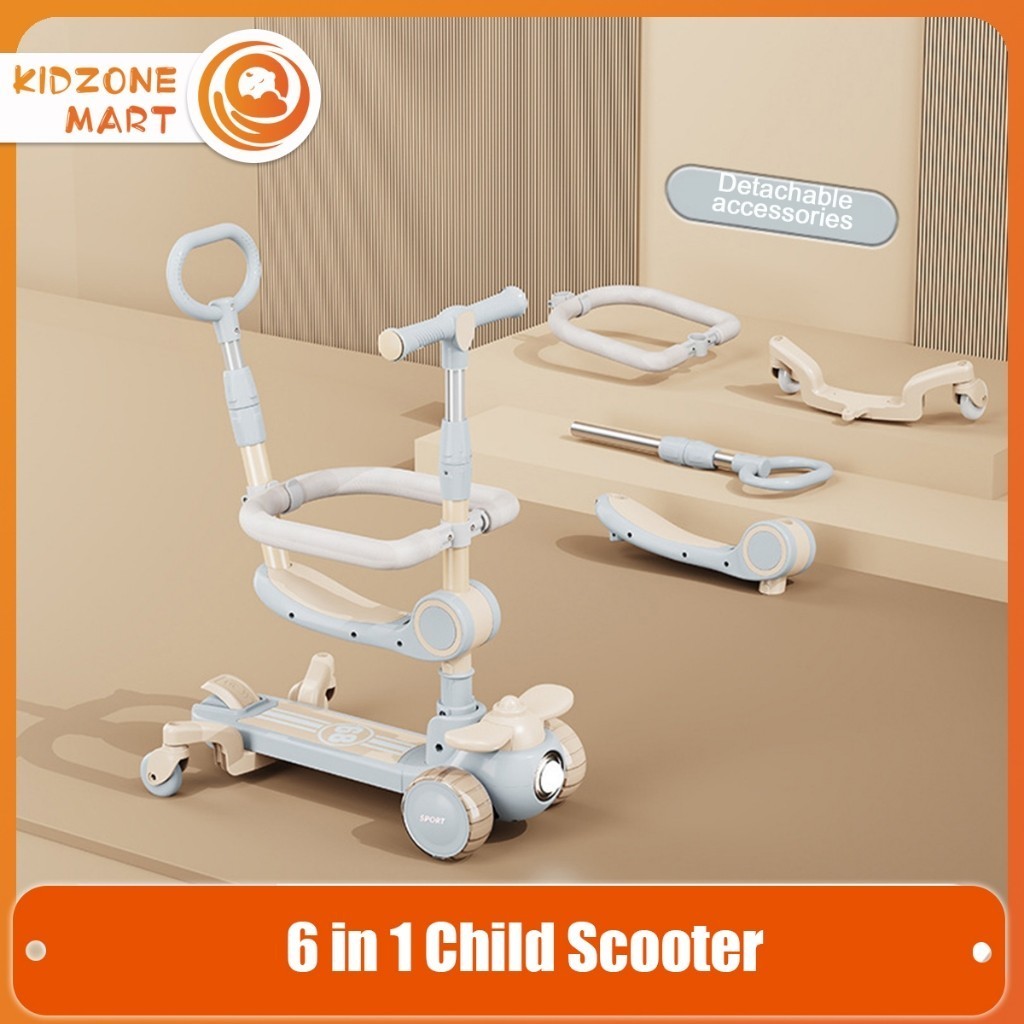 Multifunctional kids scooter | 6-in-1 Transformative Ride-On with ...