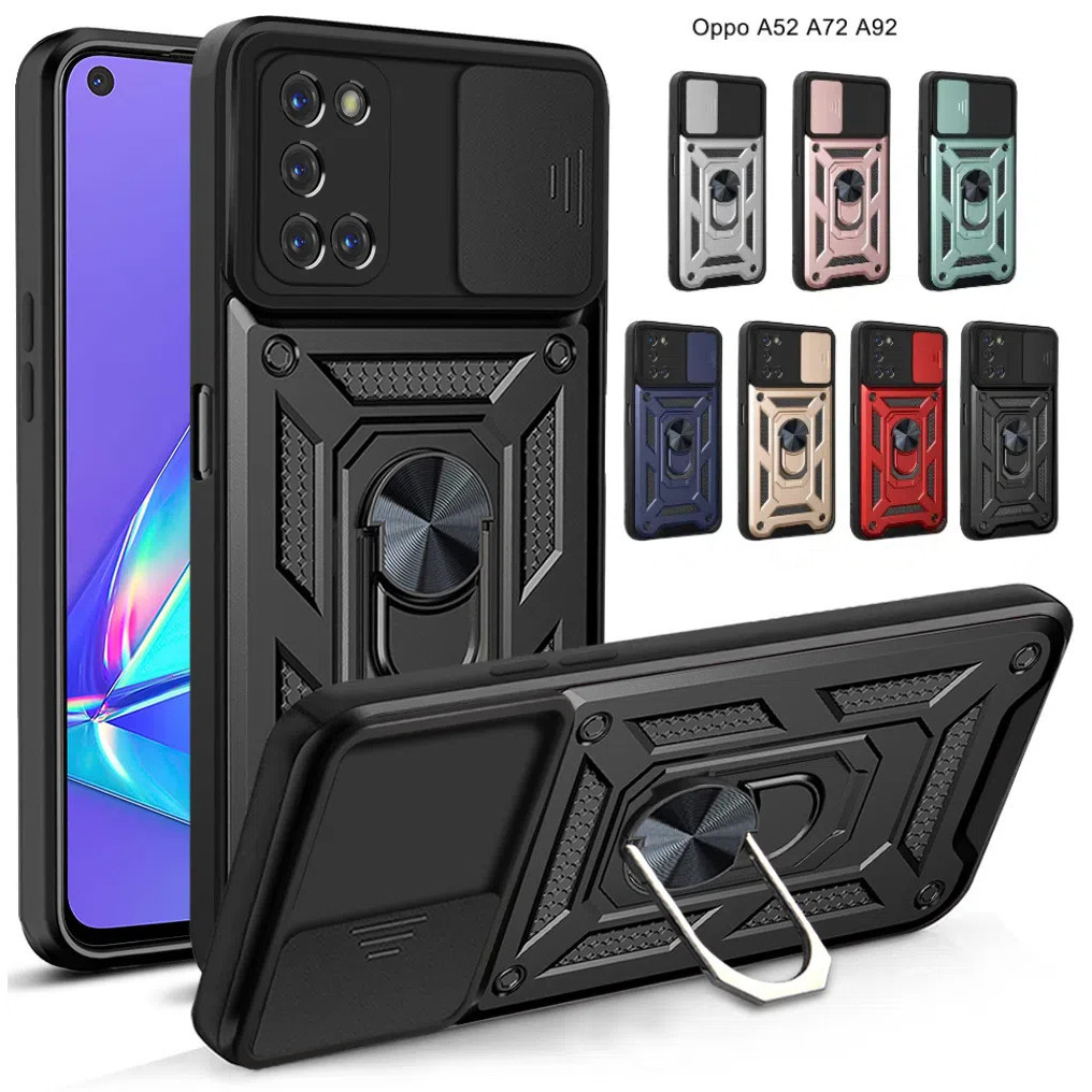 Custodia In Pelle PU Per OPPO A52 / A72 / A92 - Cover Protettiva Rossa Con Motivo Diagonale