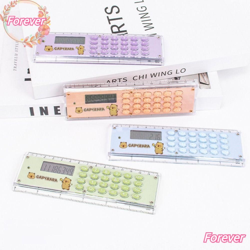 FOREVER Ruler Calculator, Capybara 8-digit Straight Ruler, Mini Cartoon ...