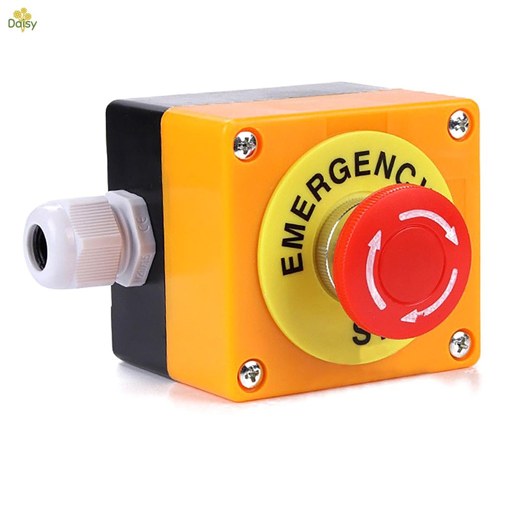 Red Sign Emergency Stop Push Button Sturdy Plastic Shell E-Stop Push ...