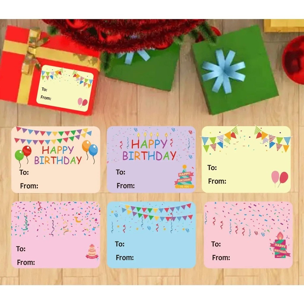 200 Pieces/Roll Wishing Labels Gift Decoration Floral Handwritten ...