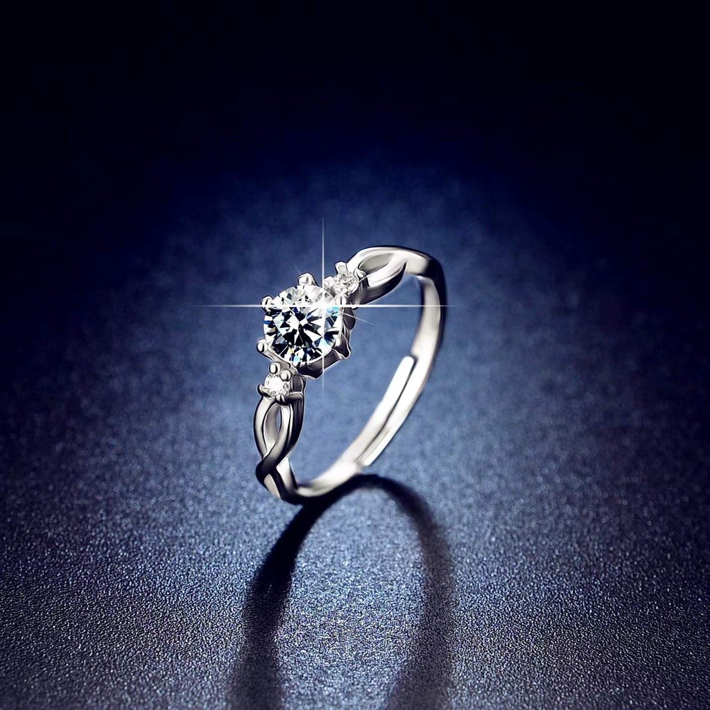 Silver Diamond Infinity Promise Ring for Women Adjustable Wedding Ring ...