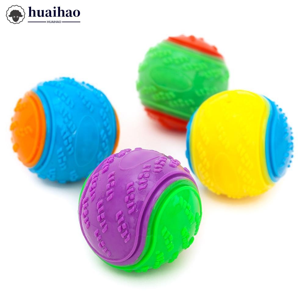 HUAIHAO Pet Dog Interactive Ball Toy Squeaky Bite Resistant Chewing ...