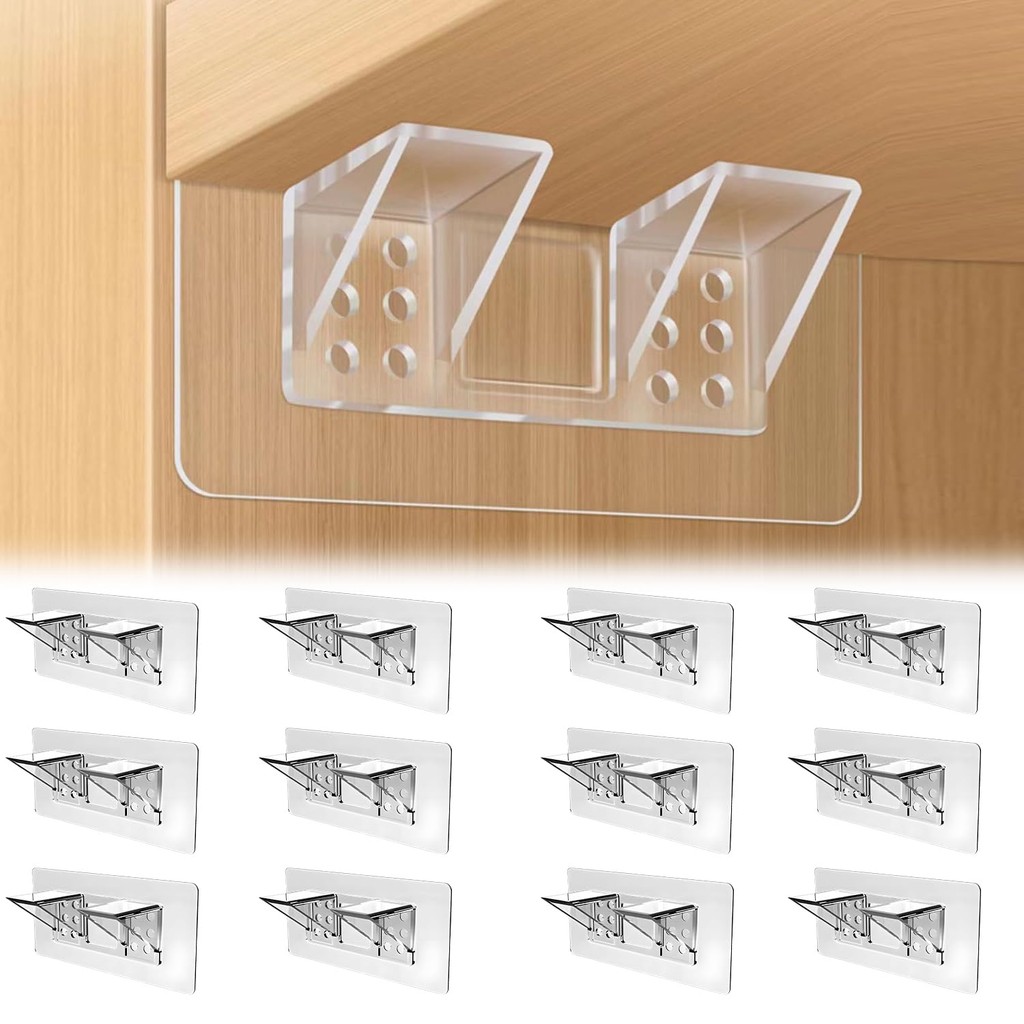 Cabinet Organizer Shelf Divider | L-type Bracket Wall Support - Clear ...