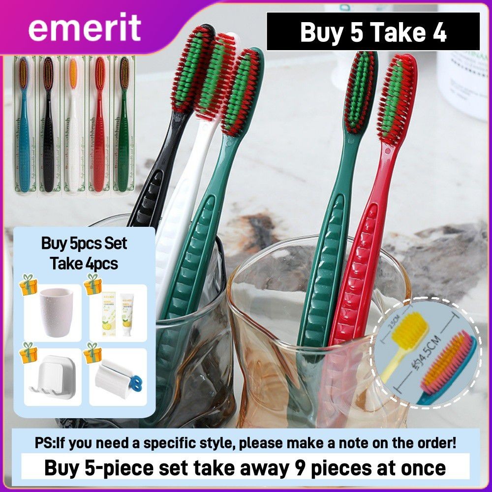 【buy 5 Take 4】5pcs Soft Hair Toothbrush High Grade Extended Widening ...