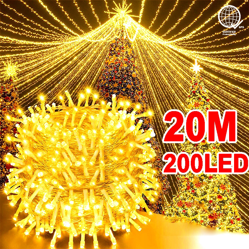 20/10M Outdoor String Lights Waterproof with 8 Modes for Home Gardens ...