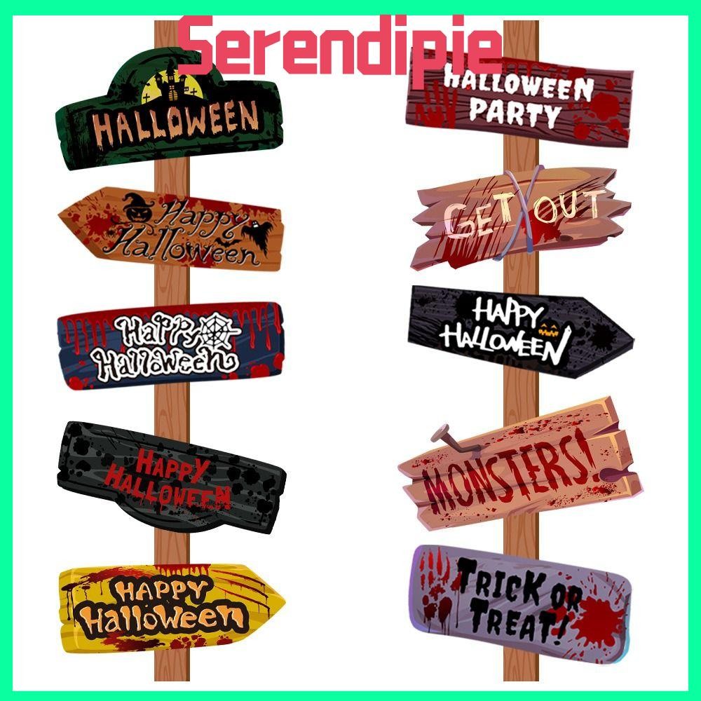 SERENDIPIE 10 PCS Terror Road Signs, Paper Assorted Styles Beware Yard ...