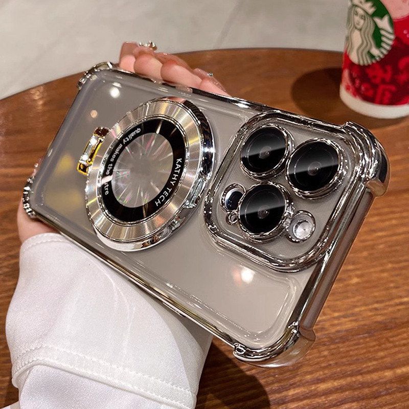 Luxury Ring Bracket Plating Phone Case For iPhone 16 15 14 13