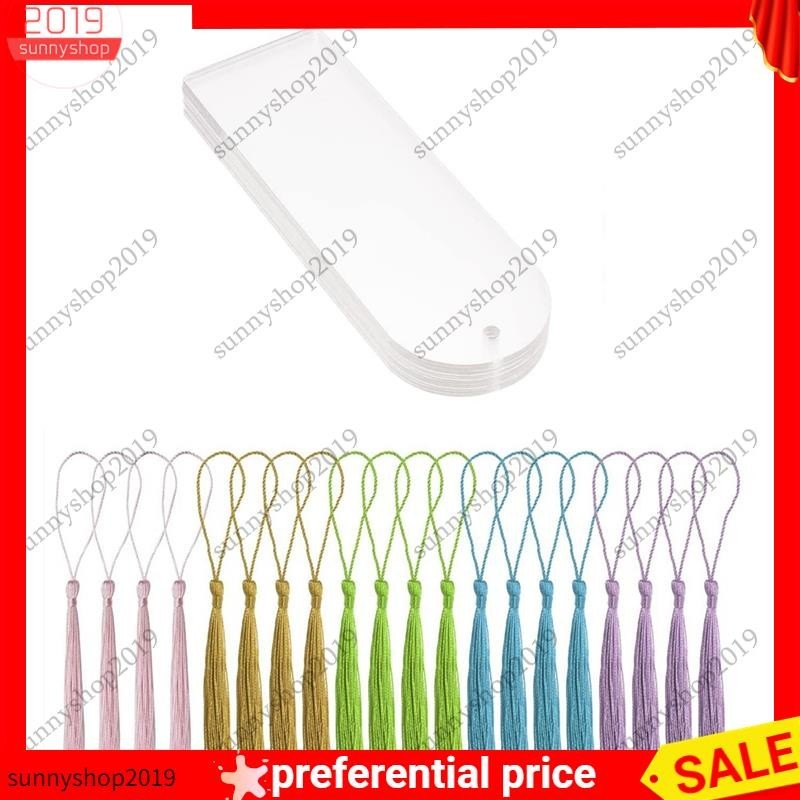 【sunnyshop2019】20Pcs Blank Clear Acrylic Bookmarks Replacement Spare ...