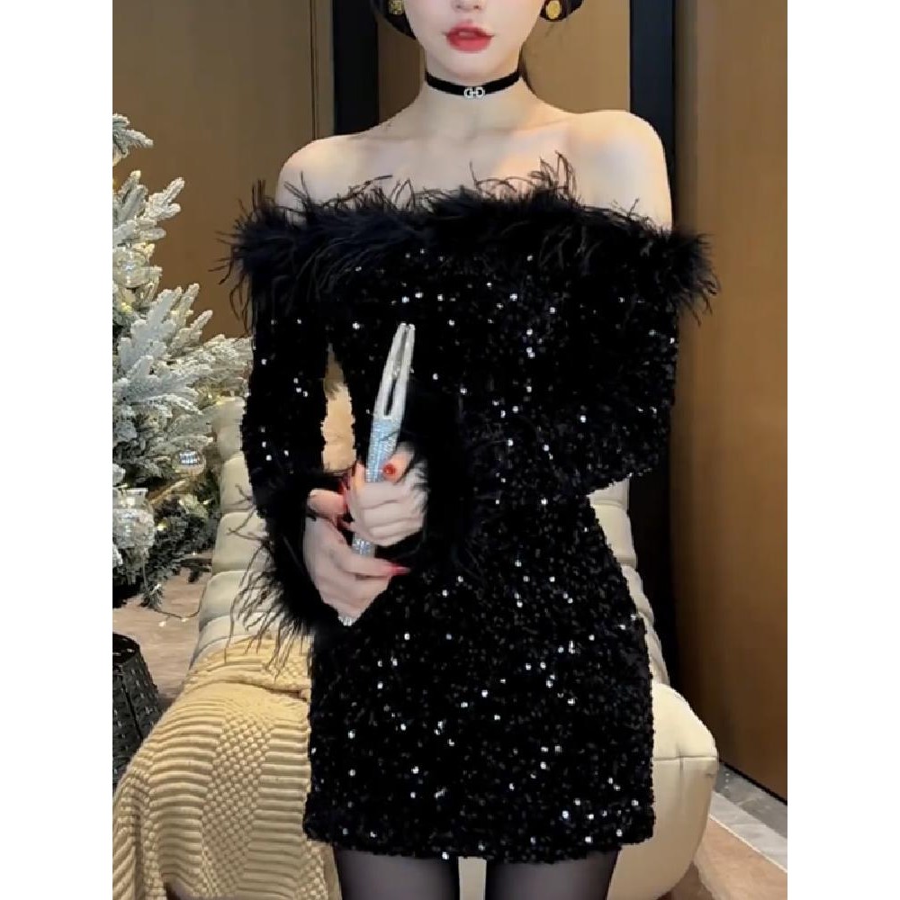 slim fit dress slacks Glitter-Print Strapless Long Prom Dress main image 0