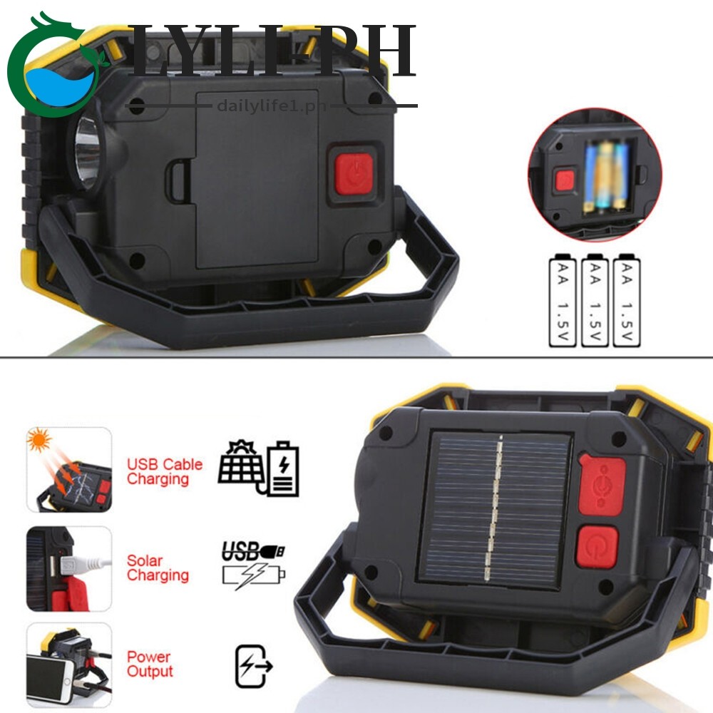 dailylife1.ph ️ 50W Solar COB LED Flashlight Rechargeable 2 Mode Work
