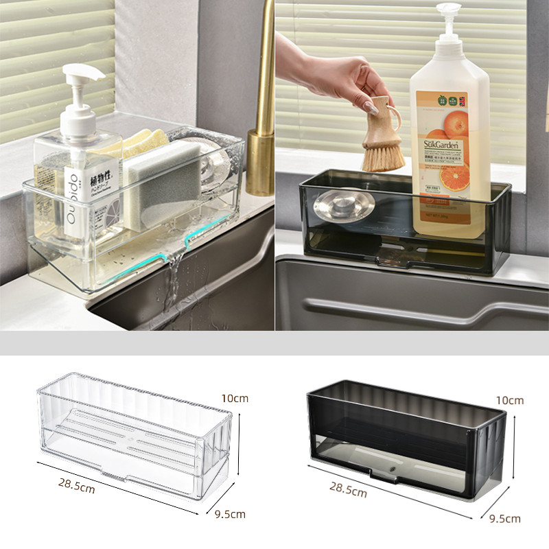 Kitchen Sink Drain Rack Sponge Holder Soap Handwashing Fluid Storage ...