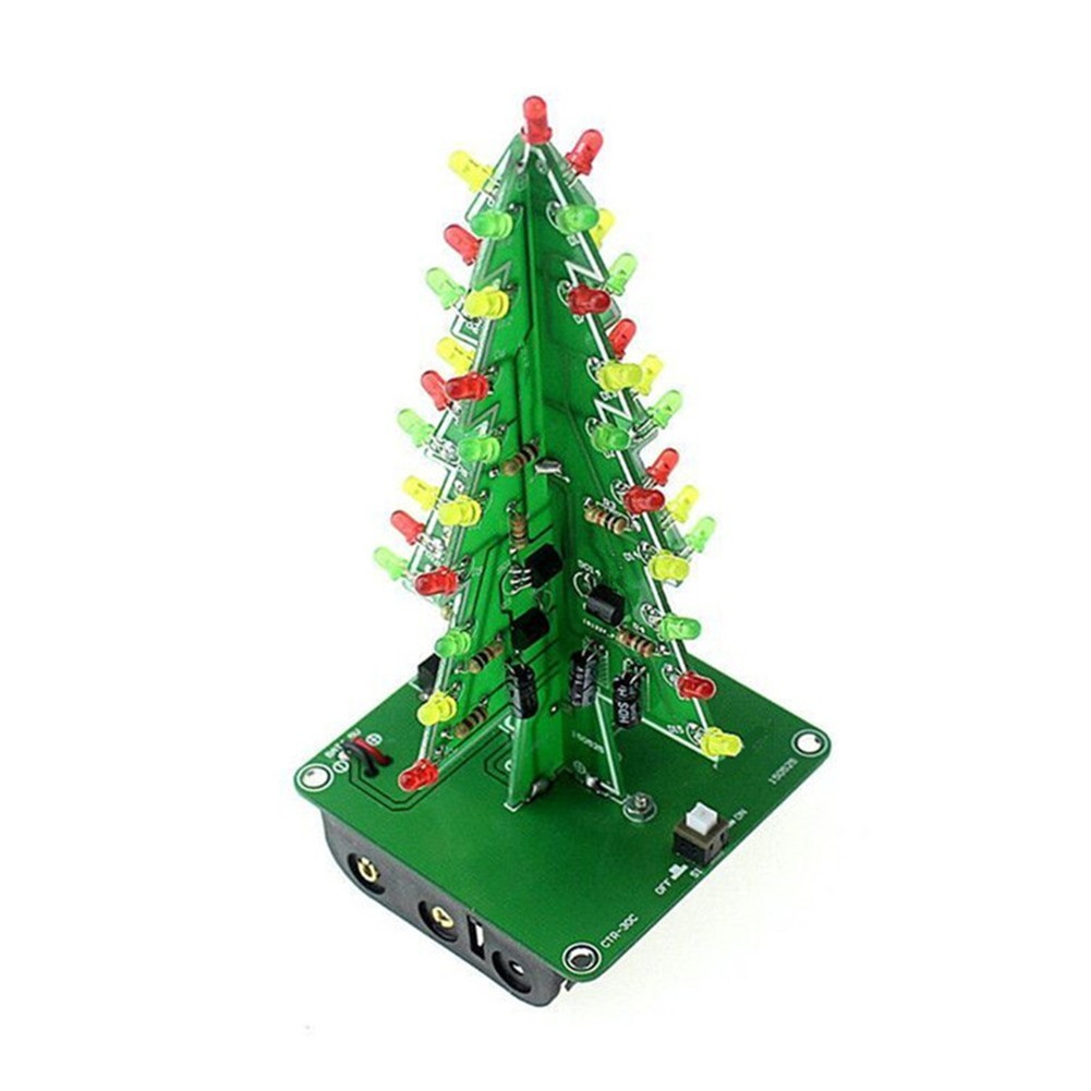 SUPER|DIY 3D LED Flash Circuit Kit Three-Dimensional Christmas Tree ...