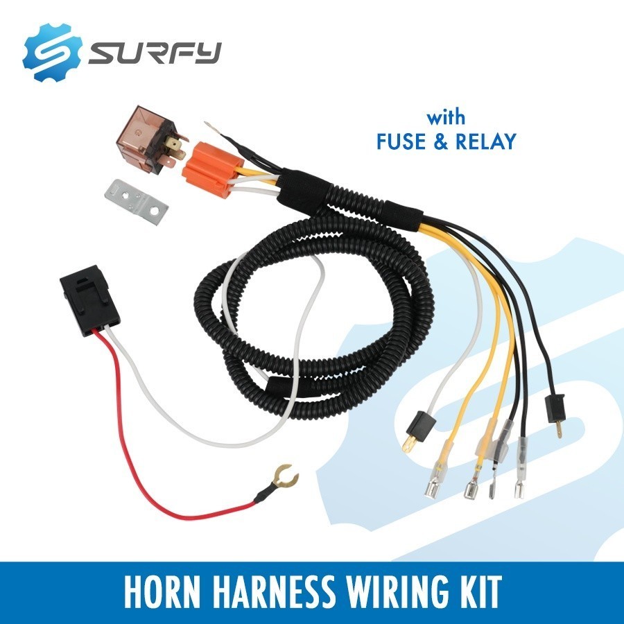Motorcycle Horn Harness Wiring Kit With Relay And Fuse Set 12V 5pin