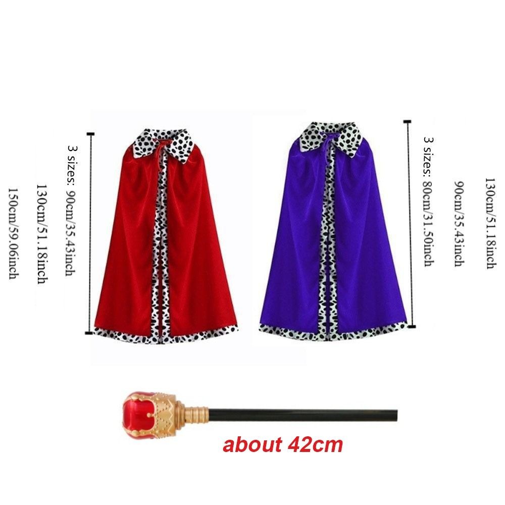 SEIZ6O Halloween King Cloak, 80/90/130/150cm Red Velvet Adult Kids ...