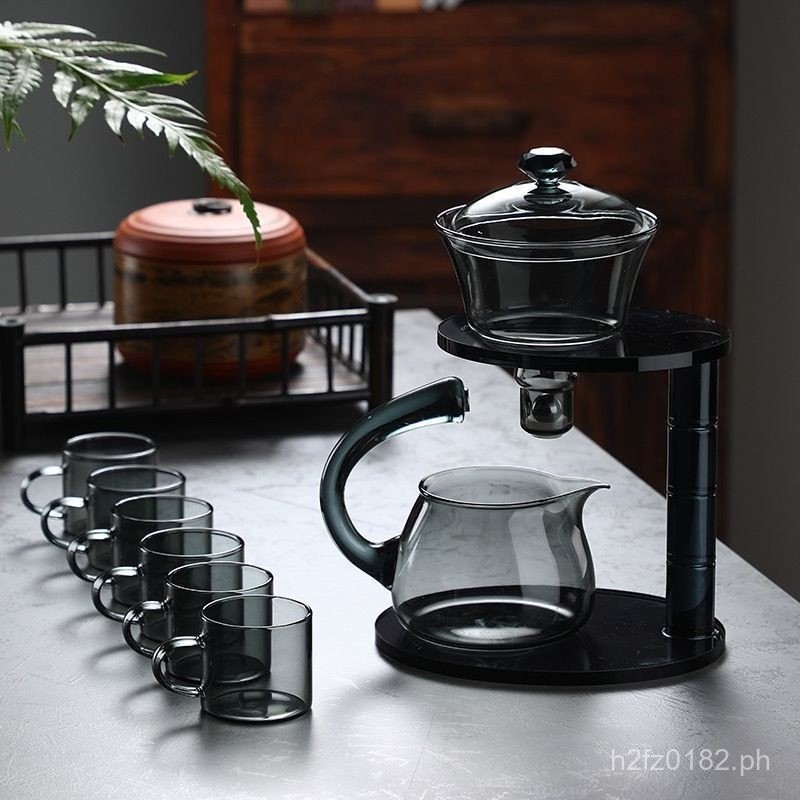 Glass Semi-Automatic Teapot Transparent Lazy Magnetic Tea Brewer Fully ...