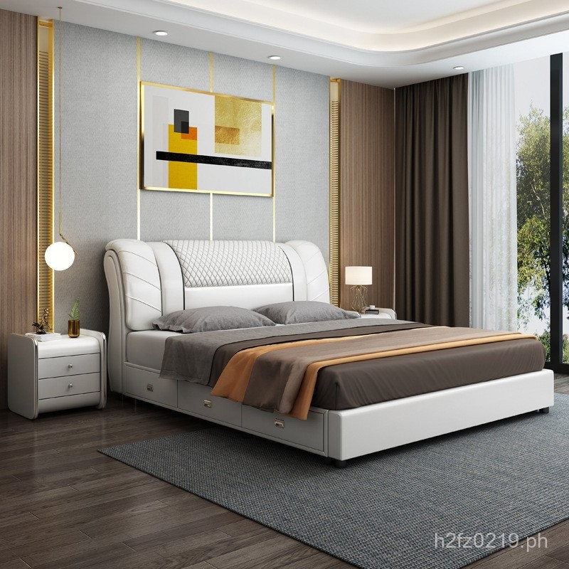 Storage1.8Master Bedroom Rice Leather Large Wedding Bed Italian Style ...