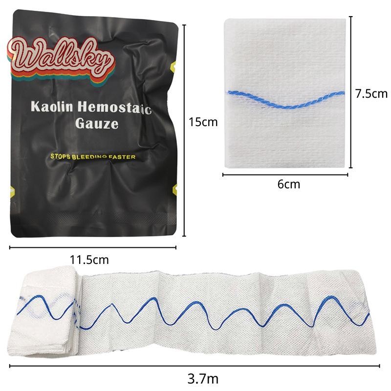 Wallsky> Hemostatic Kaolin Gauze Combat Emergency Trauma Z-Fold Soluble ...