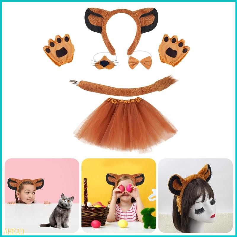 AHEAD Kids Halloween Lion Outfit Lion Cosplay Costume Set with Lion ...