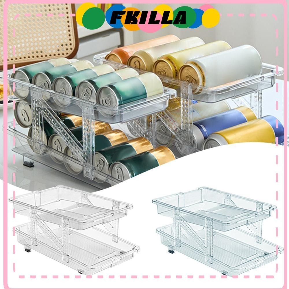 FKI Beverage Storage Box, Drink Organizer for Fridge Transparent Soda ...