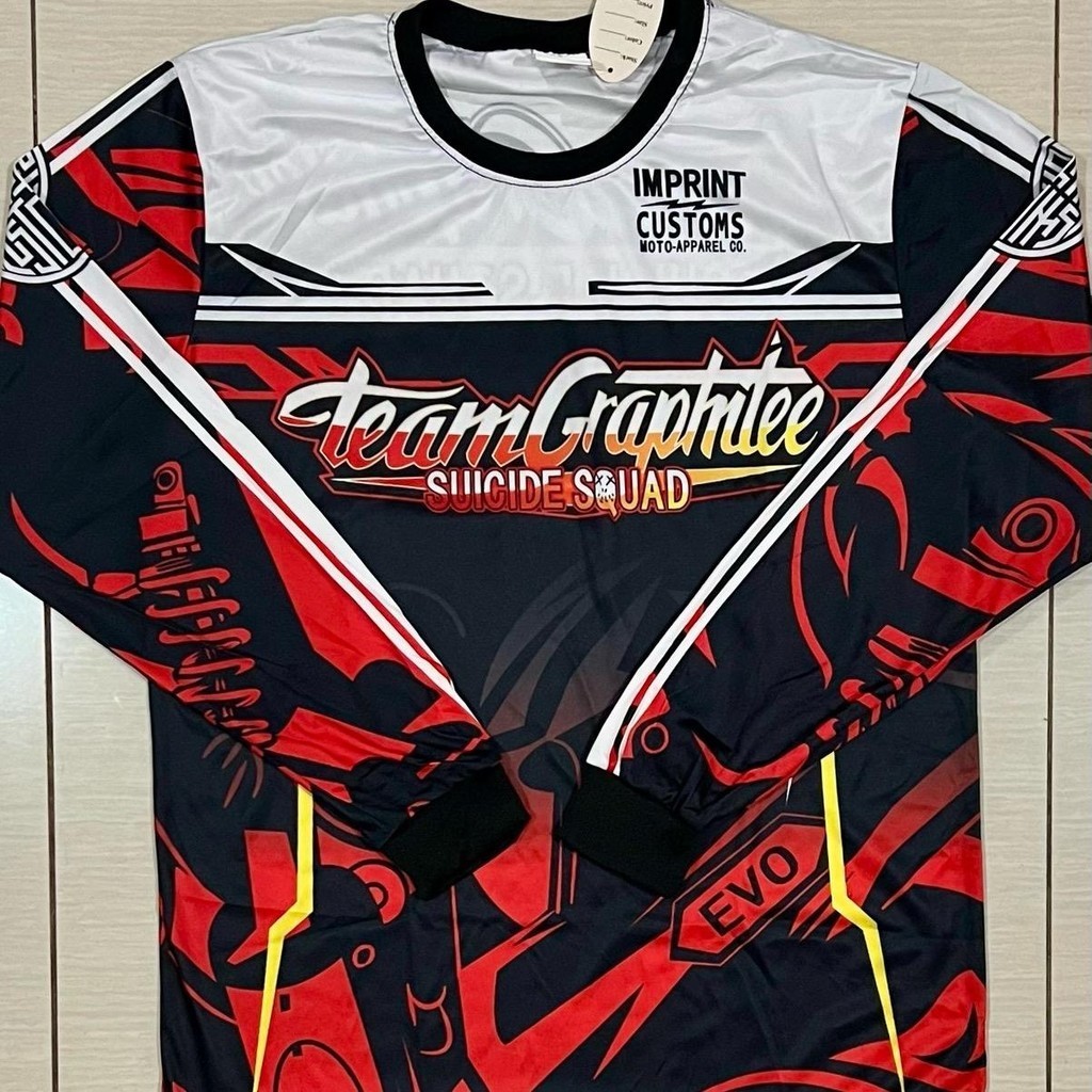 TEAM GRAPHITEE LONGSLEEVE MOTORCYCLE JERSEY IN FULL SUBLIMATION PRINT ...