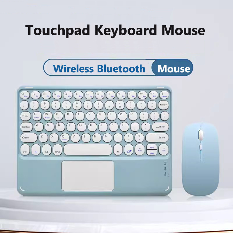 10inch Wireless Touchpad Keyboard and Mouse Combos Set Round Cap for