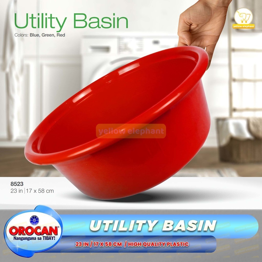 Orocan Utility Basin PLANGGANA 23 in (Blue,Green,Red) - Yellow Elephant ...