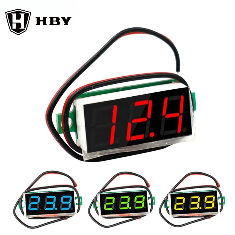 0.28 Inch 2.5V-40V Mini Digital Voltmeter Voltage Tester Meter LED ...
