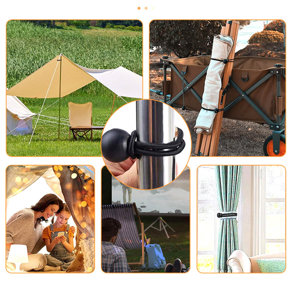 50Pcs Ball Bungee Cords with Elastic String Cargo Tie Down Cords for