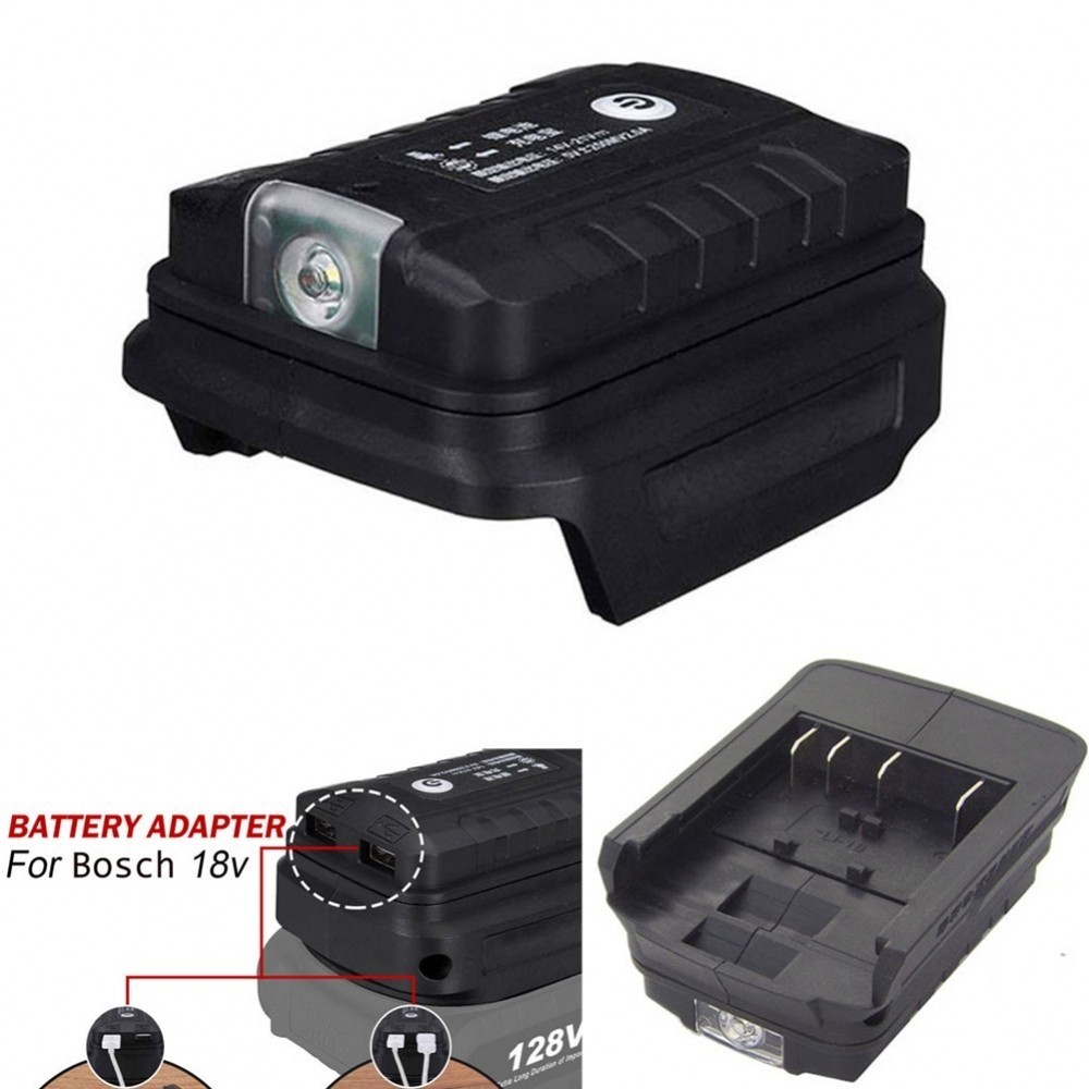 Portable USB Charger Adapter for Bosch 18 Volt Batteries with LED
