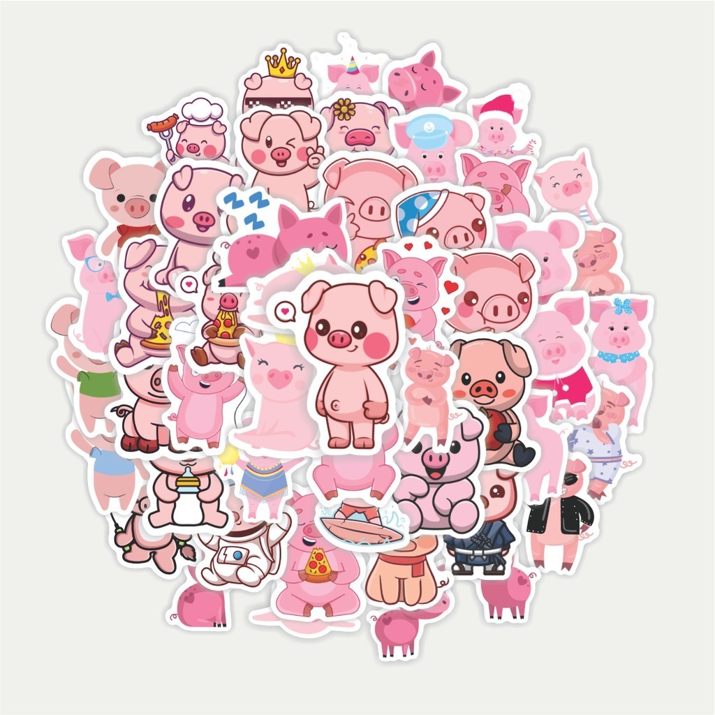 Pig Animal Sticker Pack Sticker | TUMBLR Sticker | HELMET SUITcase ...
