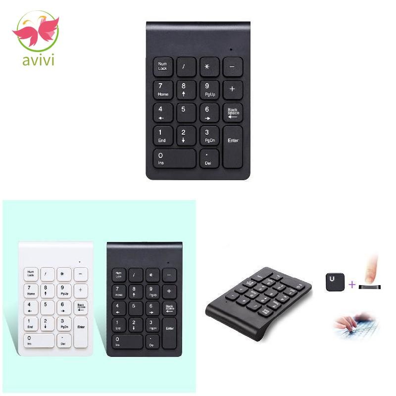 Portable 2.4G Wireless Digital Keyboard USB Number Pad 18 Keys Mini ...