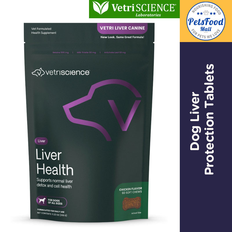 Image showcasing VetriScience Liver Health for Dogs Supporting Normal Detoxification 60 ...