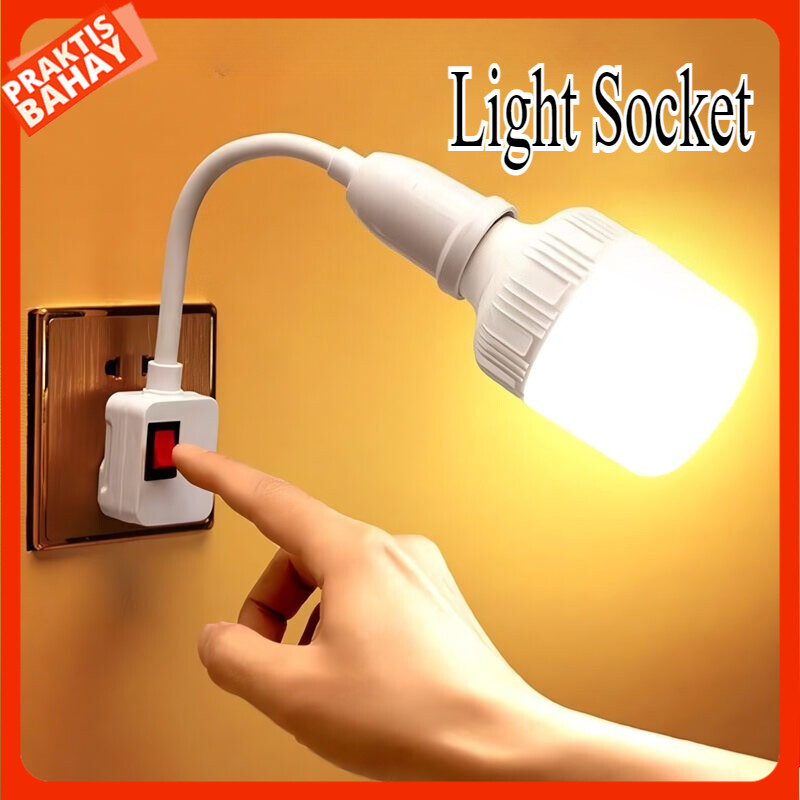 E27 Light socket LED Plug-In Night Light Energy Saving Bedside Wall ...