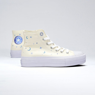 2023 Spring New Star Moon Embroidery Thick Sole Elevated Shoe Converse 