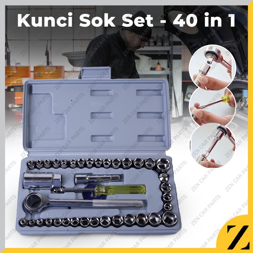 40 in 1 Shock Socket Wrench AIWA Multipurpose Combination Socket Wrench ...