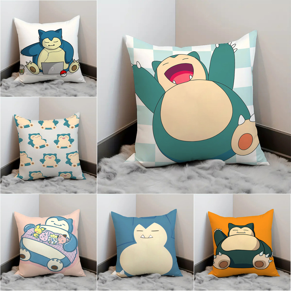 Pokemon Snorlax Throw Pillowcase Single-sided Printed Pillow Cover ...