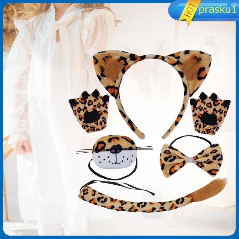 [Prasku1] Leopard Costume Set Soft Comfortable Fancy Animal Cosplay