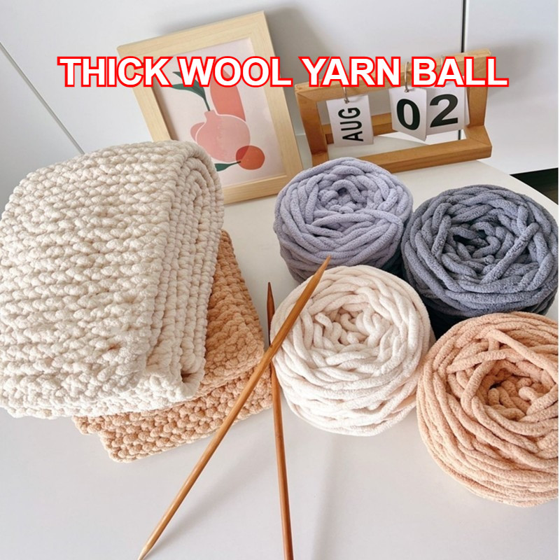 【COD】Thick Crochet Wool Yarn Ball DIY Scarf Towel Hand Knitting Craft ...
