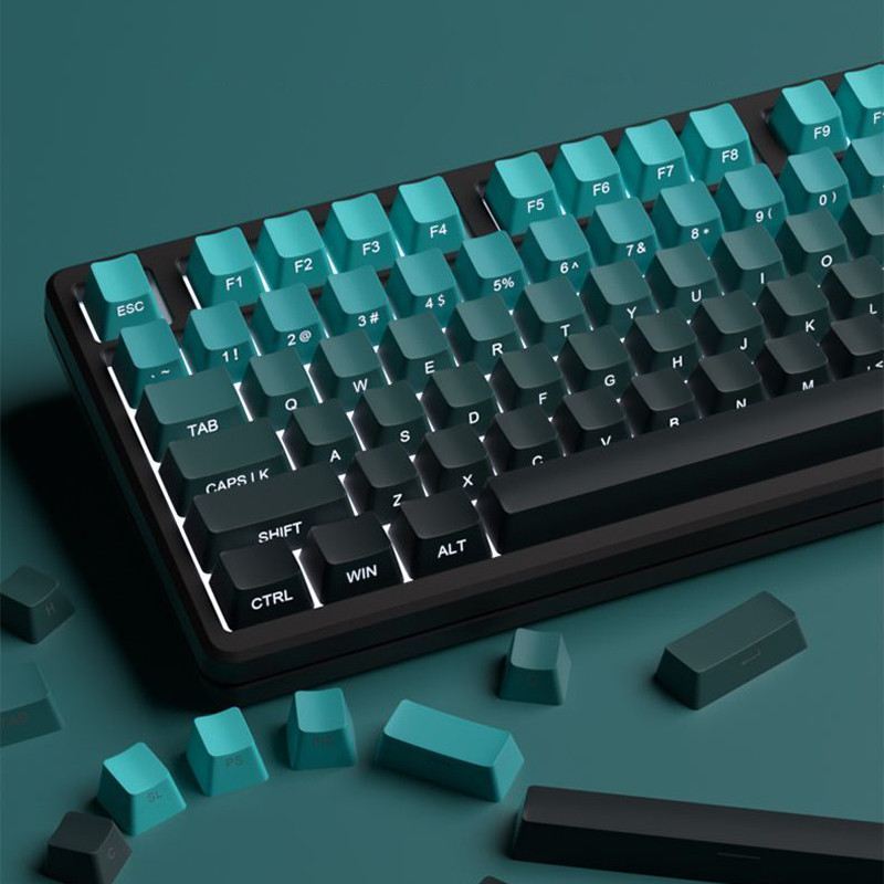 135 Keys Side Printed RGB Backlit Keycap Set Gradient Cyan Cherry ...