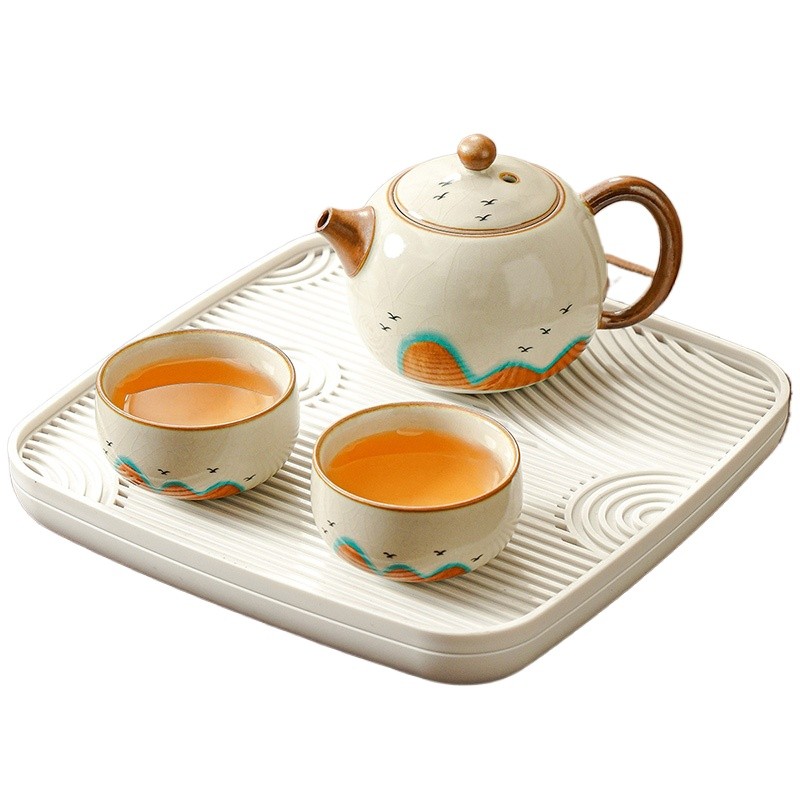 High Yan Value 2024 New Ru Kiln Kung Fu Tea Set suit Household Single ...