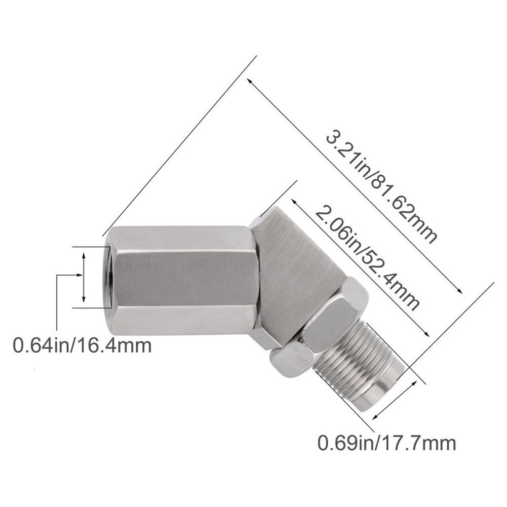 M18x1.5 Extension Catalytic Converter 45 Degree O2 Bung O2 Oxygen