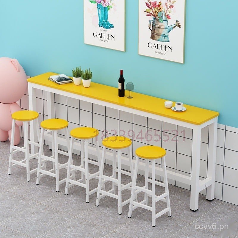 Wall Bar Counter Home Milk Tea Shop Table and Chair Combination Balcony