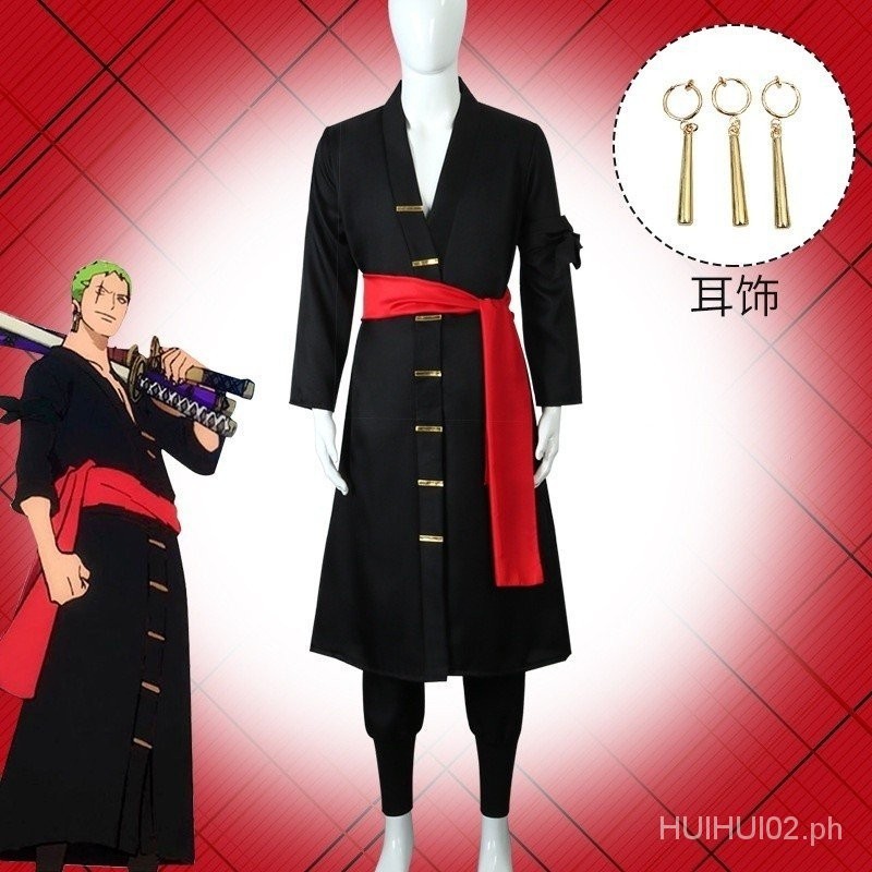 Chaks - Zoro Costume for Boys, Official One Piece Outfit, 2-Piece Anime Set with Jacket and Belt for Cosplay and Carnival