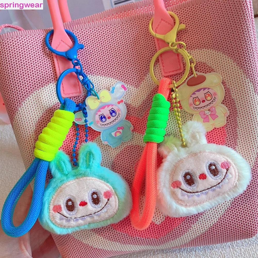 SPRINGWEAR Labubu Hanging Rope, Kawaii Acrylic Plush Doll Key Ring ...
