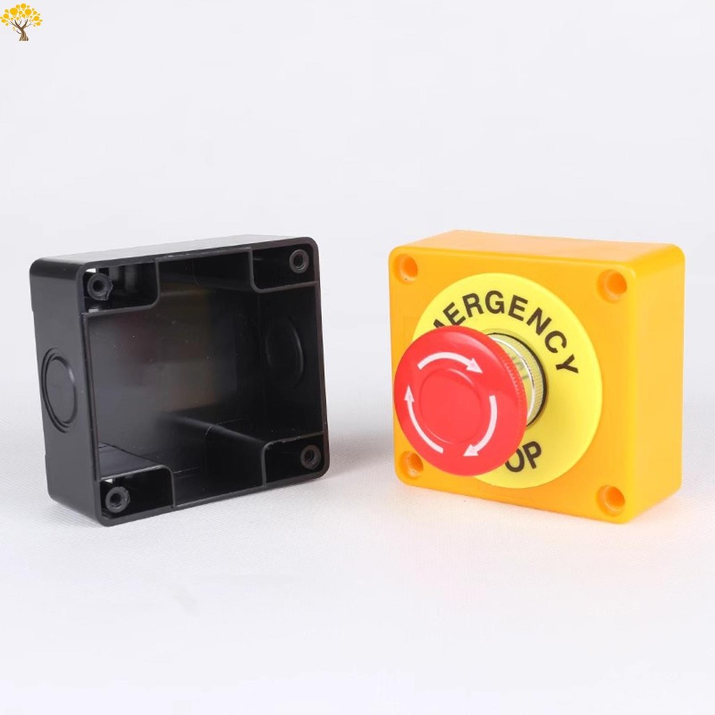 Red Sign Emergency Stop Push Button Sturdy Plastic Shell E-Stop Push ...