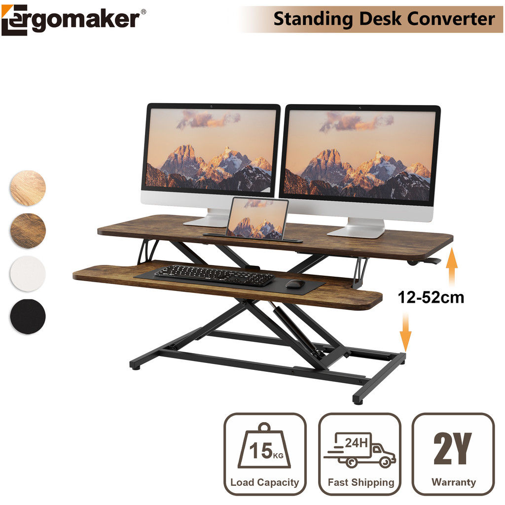 Ergomaker 42'' Standing Desk Converter with Keyboard Tray Height ...