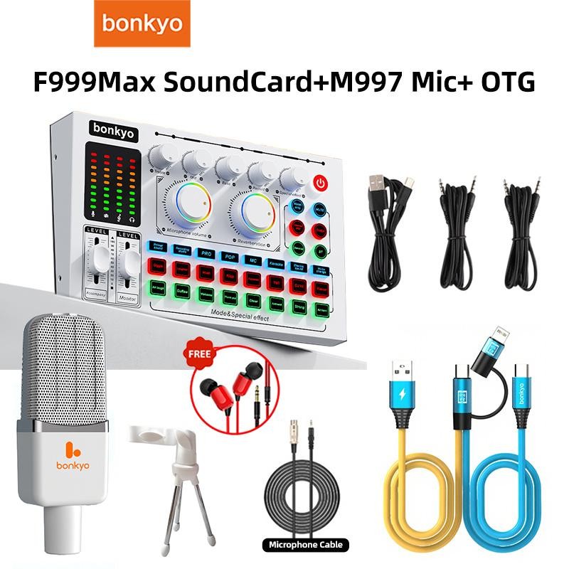 bonkyo F999 MAX+M997+OTG(Type-c & i0S) Sound Card Set Bluetooth